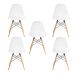 KIT 5 Cadeira Decorativa para Sala e Cozinha Garabit Branco G04 - Gran Belo
