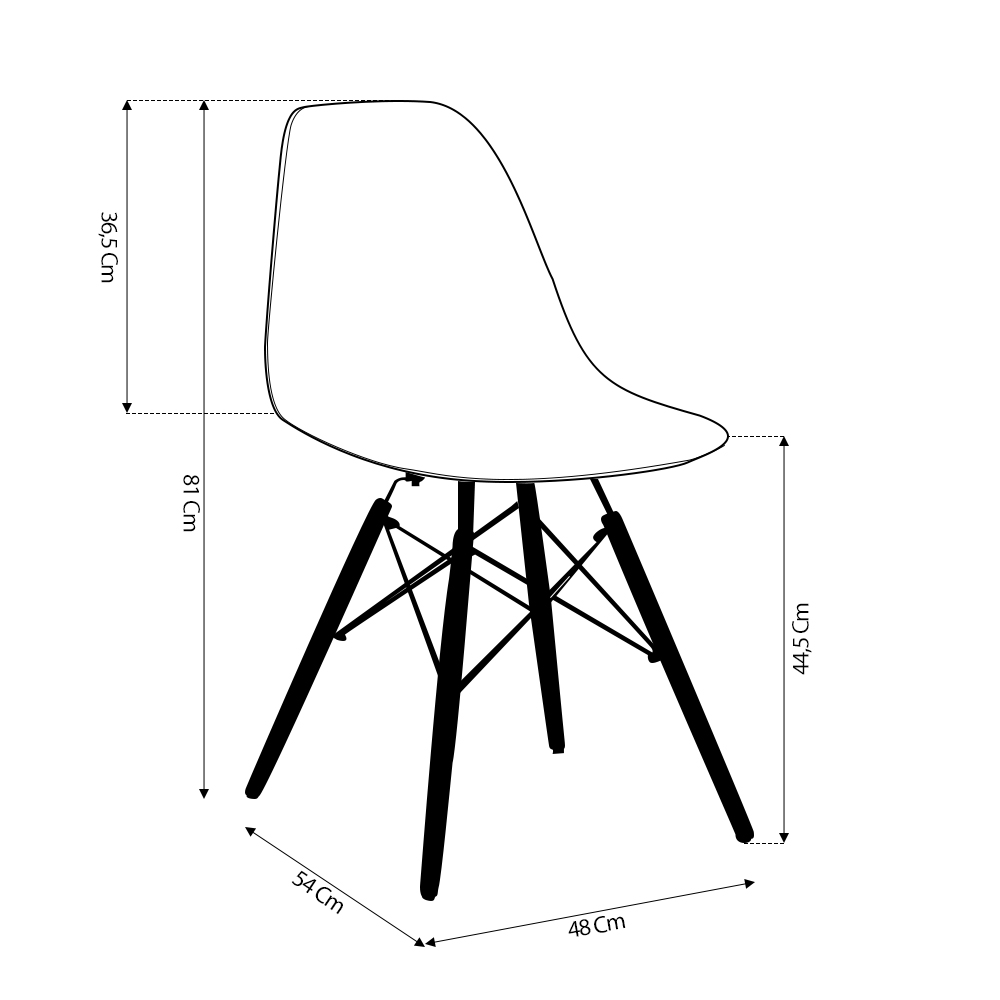 KIT 6 Cadeira Decorativa para Sala e Cozinha Garabit Branco G04 - Gran Belo