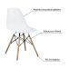 KIT 6 Cadeira Decorativa para Sala e Cozinha Garabit Branco G04 - Gran Belo