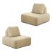 KIt 2 Poltronas Decorativas Santiago Sala de Estar Pés em Madeira Bouclê Bege G89 - Gran Belo