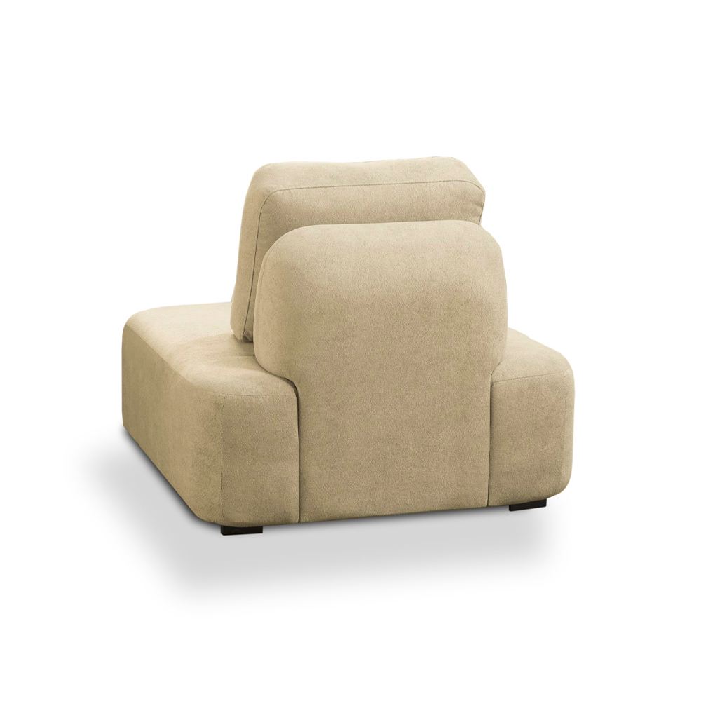 KIt 2 Poltronas Decorativas Santiago Sala de Estar Pés em Madeira Bouclê Bege G89 - Gran Belo