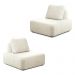KIt 2 Poltronas Decorativas Santiago Sala de Estar Pés em Madeira Bouclê Branco G89 - Gran Belo