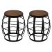 Kit 02 Bancos Decorativos Seat Garden Flora Preto Canela - Gran Belo