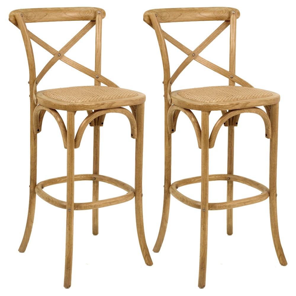 Kit 02 Banquetas Bistrô Gourmet Para Cozinha Blair Fixa Oak - Gran Belo