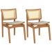 Kit 02 Cadeiras Decorativas Sala de Jantar Madeira Champagne Ravi Linho Bege G60 - Gran Belo