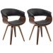 Kit 02 Cadeiras Giratória Decorativa para Sala de Jantar Ohana PU Preto G56 - Gran Belo