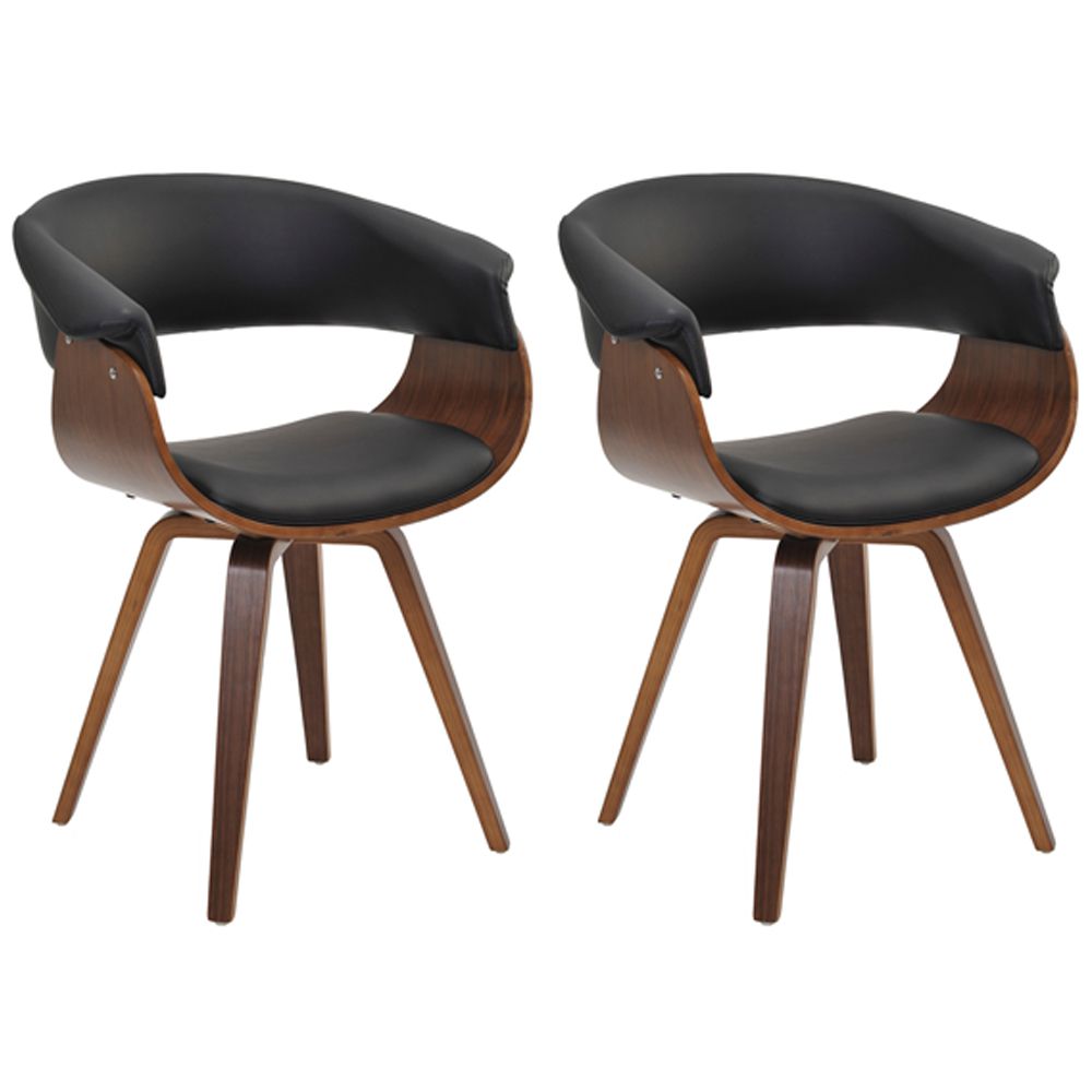 Kit 02 Cadeiras Giratória Decorativa para Sala de Jantar Ohana PU Preto G56 - Gran Belo