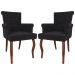 Kit 02 Cadeiras Sala de Jantar Belford Pés Madeira Veludo Preto G48 - Gran Belo