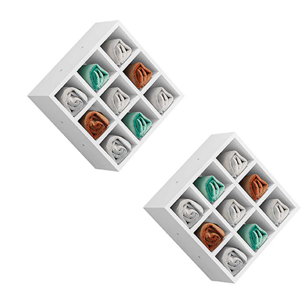 Kit 02 Nichos Porta Toalhas 09 Lugares 40x40cm Branco G01 - Gran Belo