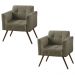 Kit 02 Poltronas Decorativa Bia Couro Fendi G58 - Gran Belo
