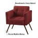 Kit 02 Poltronas Decorativa Bia Couro Vermelho G58 - Gran Belo