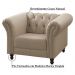 Kit 02 Poltronas Decorativa Maggiore Couro Bege 66 G58 - Gran Belo