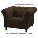 Kit 02 Poltronas Decorativa Maggiore Couro Conhaque G58 - Gran Belo