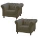 Kit 02 Poltronas Decorativa Maggiore Couro Fendi G58 - Gran Belo
