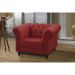 Kit 02 Poltronas Decorativa Maggiore Couro Vermelho G58 - Gran Belo