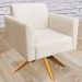 Kit 02 Poltronas Decorativas Isabella Base Giratória Madeira Suede Bege G19 - Gran Belo