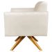 Kit 02 Poltronas Decorativas Isabella Base Giratória Madeira Suede Bege G19 - Gran Belo