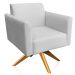 Kit 02 Poltronas Decorativas Isabella Base Giratória Madeira Suede Cinza G19 - Gran Belo