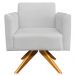 Kit 02 Poltronas Decorativas Isabella Base Giratória Madeira Suede Cinza G19 - Gran Belo