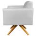 Kit 02 Poltronas Decorativas Isabella Base Giratória Madeira Suede Cinza G19 - Gran Belo