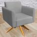Kit 02 Poltronas Decorativas Isabella Base Giratória Madeira Suede Grafite G19 - Gran Belo