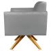 Kit 02 Poltronas Decorativas Isabella Base Giratória Madeira Suede Grafite G19 - Gran Belo