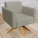 Kit 02 Poltronas Decorativas Isabella Base Giratória Madeira Suede Nude G19 - Gran Belo