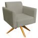 Kit 02 Poltronas Decorativas Isabella Base Giratória Madeira Suede Nude G19 - Gran Belo