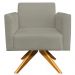 Kit 02 Poltronas Decorativas Isabella Base Giratória Madeira Suede Nude G19 - Gran Belo