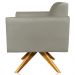 Kit 02 Poltronas Decorativas Isabella Base Giratória Madeira Suede Nude G19 - Gran Belo