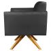 Kit 02 Poltronas Decorativas Isabella Base Giratória Madeira Suede Preto G19 - Gran Belo