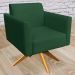 Kit 02 Poltronas Decorativas Isabella Base Giratória Madeira Suede Verde G19 - Gran Belo