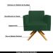 Kit 02 Poltronas Decorativas Isabella Base Giratória Madeira Suede Verde G19 - Gran Belo
