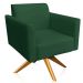 Kit 02 Poltronas Decorativas Isabella Base Giratória Madeira Suede Verde G19 - Gran Belo