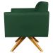 Kit 02 Poltronas Decorativas Isabella Base Giratória Madeira Suede Verde G19 - Gran Belo