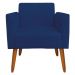 Kit 02 Poltronas Decorativas Isabella Pés Palito Madeira Suede Azul Marinho G19 - Gran Belo