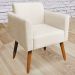 Kit 02 Poltronas Decorativas Isabella Pés Palito Madeira Suede Bege G19 - Gran Belo