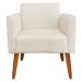 Kit 02 Poltronas Decorativas Isabella Pés Palito Madeira Suede Bege G19 - Gran Belo