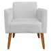 Kit 02 Poltronas Decorativas Isabella Pés Palito Madeira Suede Cinza G19 - Gran Belo