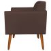 Kit 02 Poltronas Decorativas Isabella Pés Palito Madeira Suede Marrom G19 - Gran Belo