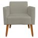 Kit 02 Poltronas Decorativas Isabella Pés Palito Madeira Suede Nude G19 - Gran Belo