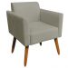 Kit 02 Poltronas Decorativas Isabella Pés Palito Madeira Suede Nude G19 - Gran Belo