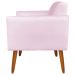 Kit 02 Poltronas Decorativas Isabella Pés Palito Madeira Suede Rosa Bebê G19 - Gran Belo