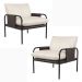 Kit 02 Poltronas Decorativas Pablo Couro OffWhite/Café G34 - Gran Belo