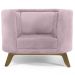 Kit 02 Poltronas Decorativas Para Sala de Estar Base de Madeira Ferrara Veludo Rosê G15 - Gran Belo