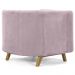 Kit 02 Poltronas Decorativas Para Sala de Estar Base de Madeira Ferrara Veludo Rosê G15 - Gran Belo