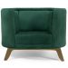 Kit 02 Poltronas Decorativas Para Sala de Estar Base de Madeira Ferrara Veludo Verde G15 - Gran Belo