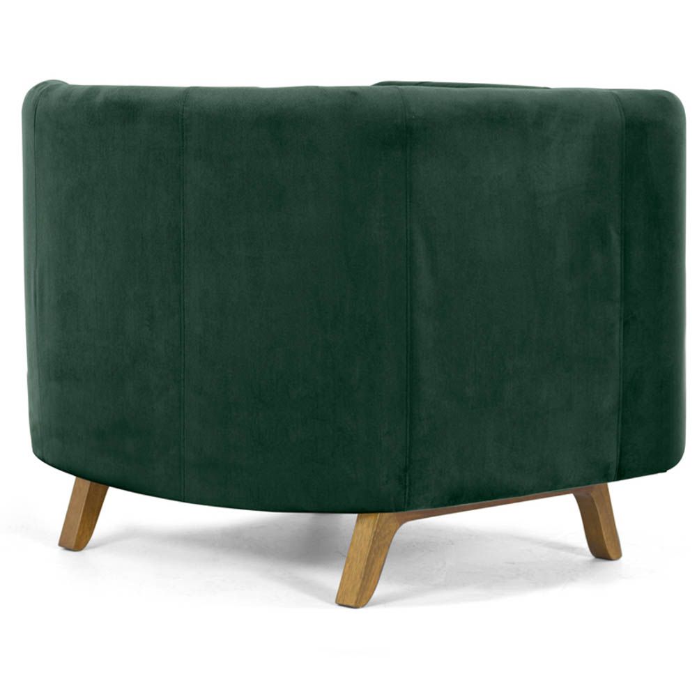 Kit 02 Poltronas Decorativas Para Sala de Estar Base de Madeira Ferrara Veludo Verde G15 - Gran Belo