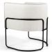 Kit 02 Poltronas Decorativas Sala de Estar Base de Aço Preto Nix Linho Creme - Gran Belo