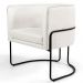 Kit 02 Poltronas Decorativas Sala de Estar Base de Aço Preto Nix Linho Creme - Gran Belo